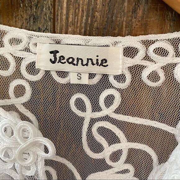 Jeannie S NWT Sheer White Lace Long Sleeve Swim Vacation Resort Cover-up - Picture 9 of 10